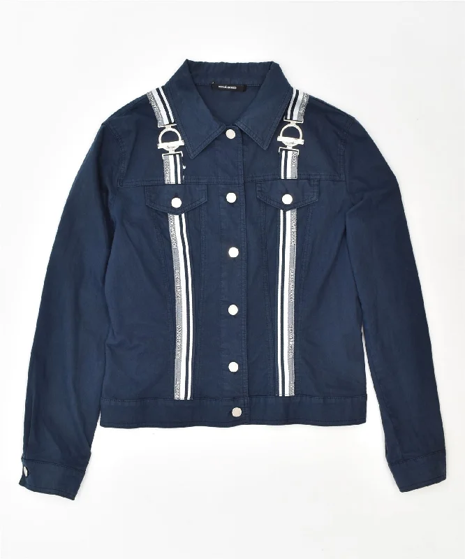 Casual Women's Clothing Online ROCCOBAROCCO Womens Bomber Jacket IT 48 XL Navy Blue Cotton Casual Women's Clothing Online ROCCOBAROCCO Womens Bomber Jacket IT 48 XL Navy Blue Cotton
