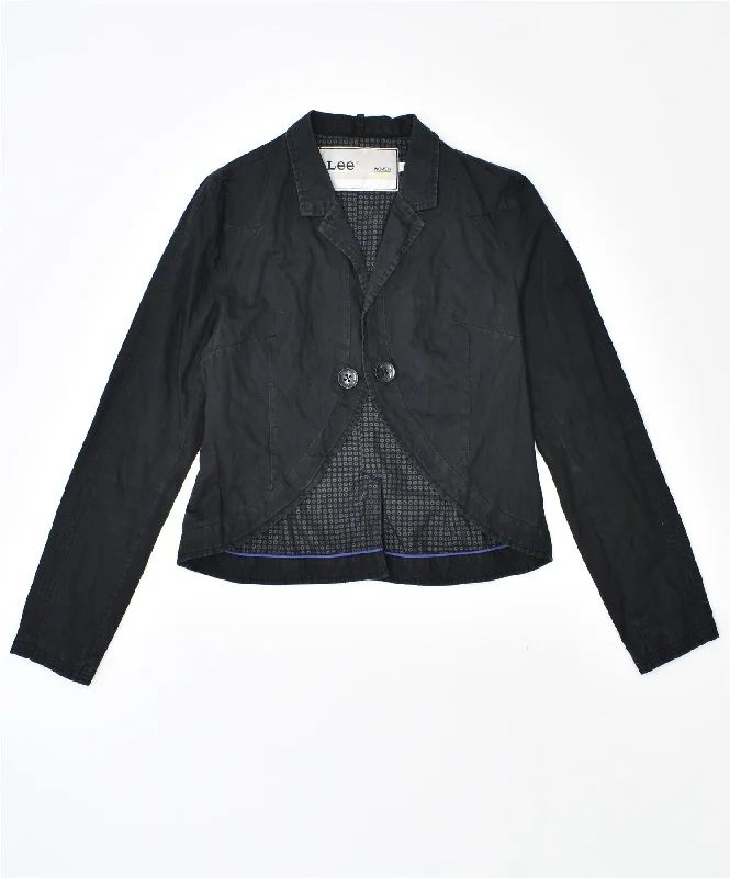 Discount Price LEE Womens Blazer Jacket UK 14 Large Black Cotton