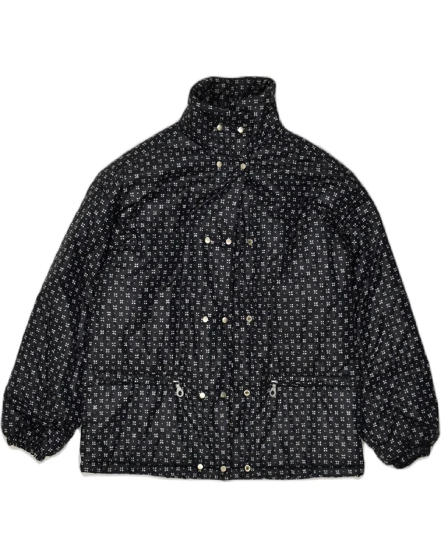 Earthy Tones BELFE & BELFE Womens Windbreaker Jacket EU 40 Medium Black Floral