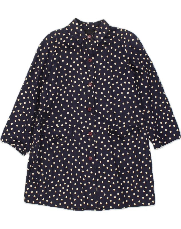 Women's Functional Outfit For Outdoor Activities HERNO DONNA Womens Overcoat UK 16 Large Navy Blue Polka Dot Cotton Women's Functional Outfit For Outdoor Activities HERNO DONNA Womens Overcoat UK 16 Large Navy Blue Polka Dot Cotton