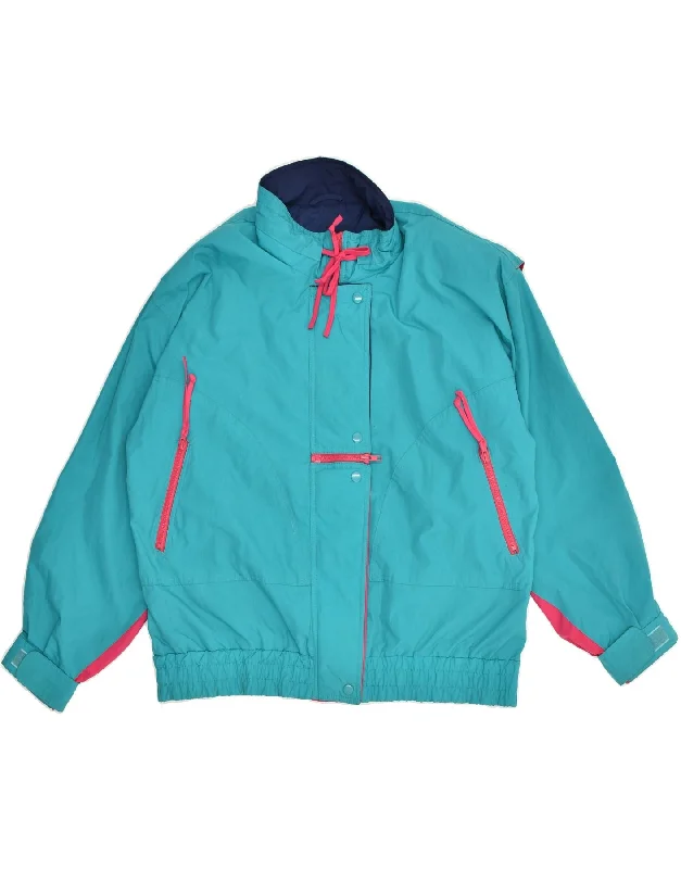 Casual Outfit For Women VINTAGE Womens Windbreaker Jacket UK 16 Large Blue Nylon