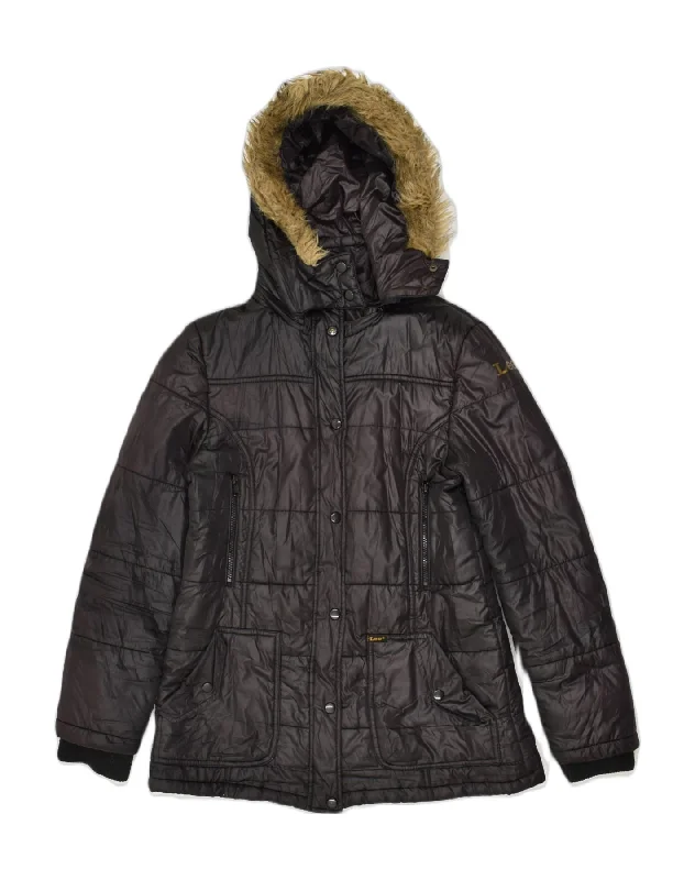 Classic Clothes For Women LEE Womens Hooded Padded Jacket UK 16 Large Black Polyester Classic Clothes For Women LEE Womens Hooded Padded Jacket UK 16 Large Black Polyester