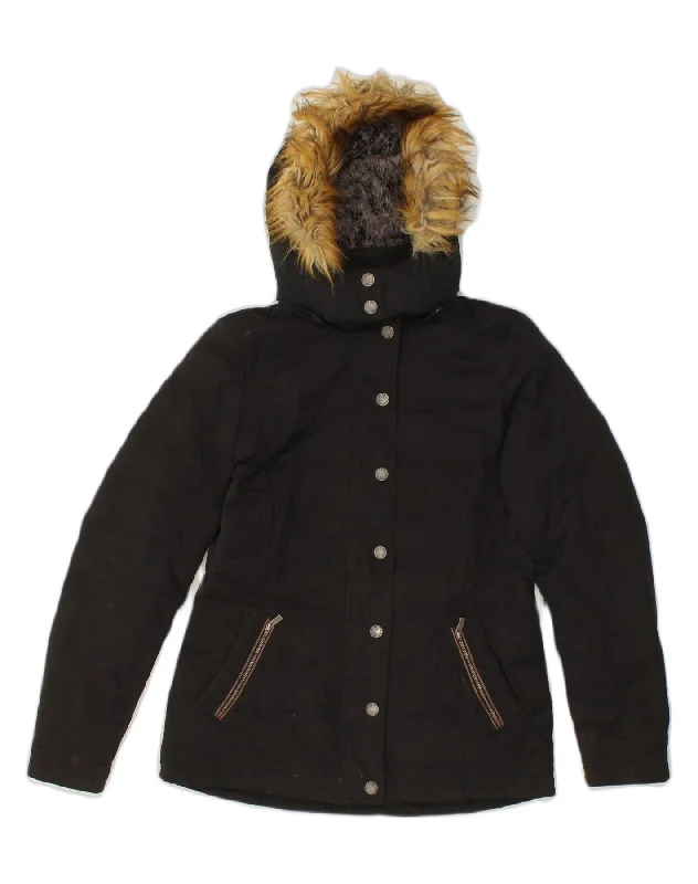 Women's Clothing Boutique FAT FACE Womens Hooded Padded Jacket UK 8 Small Black Polyester Women's Clothing Boutique FAT FACE Womens Hooded Padded Jacket UK 8 Small Black Polyester
