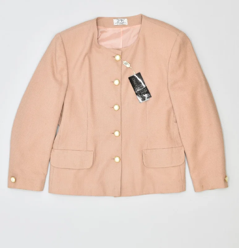 Classic Women's Clothing Styles TRENDS Womens 5 Button Blazer Jacket IT 48 XL Brown Virgin Wool Vintage Classic Women's Clothing Styles TRENDS Womens 5 Button Blazer Jacket IT 48 XL Brown Virgin Wool Vintage