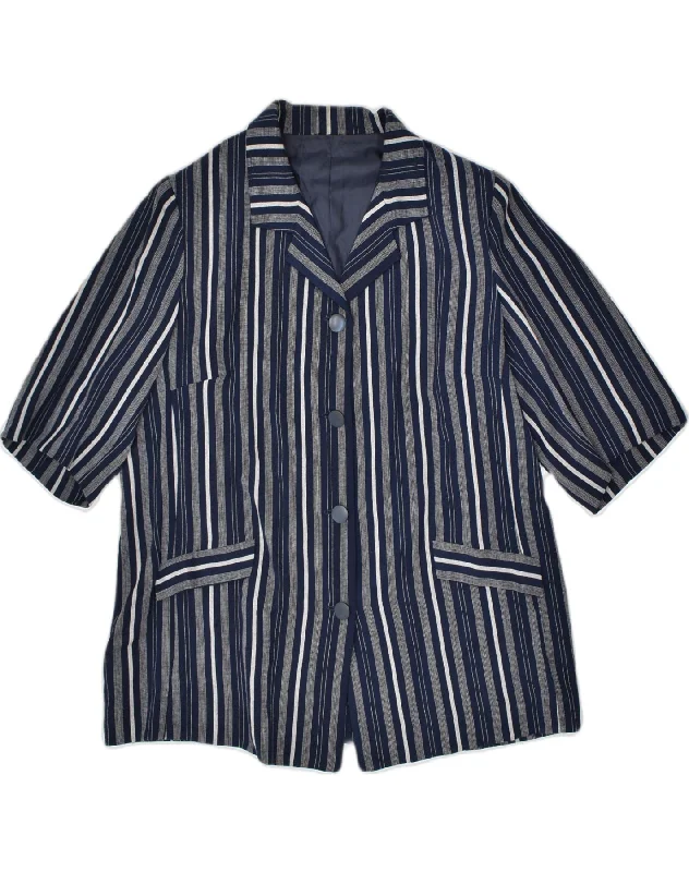 Unique Women's Fashion Pieces VINTAGE Womens 4 Button Short Sleeve Blazer Jacket UK 14 Large Blue Unique Women's Fashion Pieces VINTAGE Womens 4 Button Short Sleeve Blazer Jacket UK 14 Large Blue