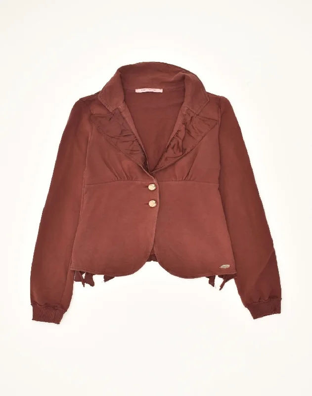 Trendy Outfits For Ladies FORNARINA Womens 2 Button Blazer Jacket UK 8 Small Burgundy Cotton Trendy Outfits For Ladies FORNARINA Womens 2 Button Blazer Jacket UK 8 Small Burgundy Cotton