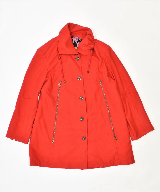 Chic And Comfortable VINTAGE Womens Overcoat UK 16 Large Red