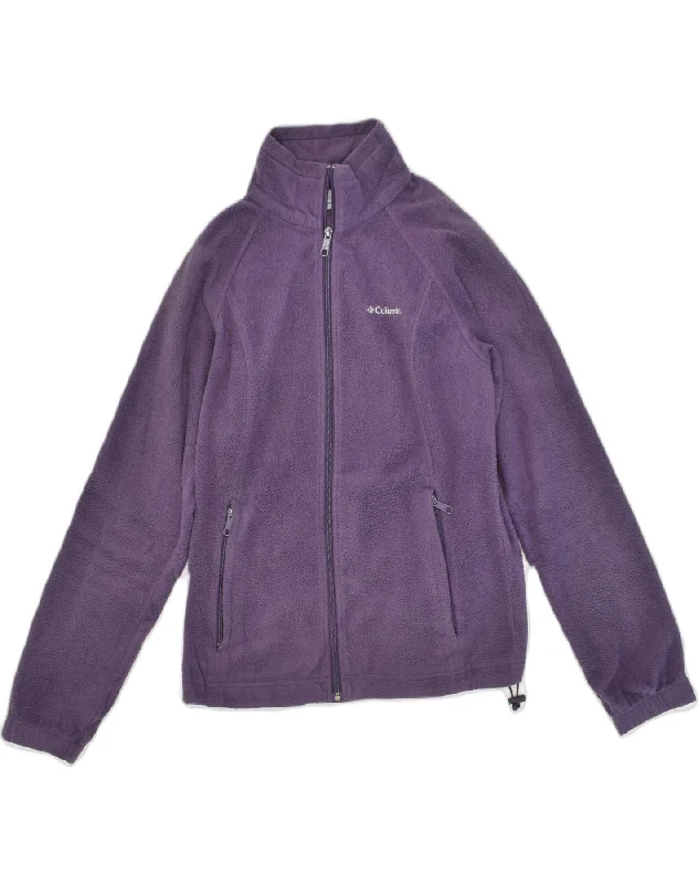 Women's Resort Apparel COLUMBIA Womens Fleece Jacket UK 12 Medium Purple Polyester
