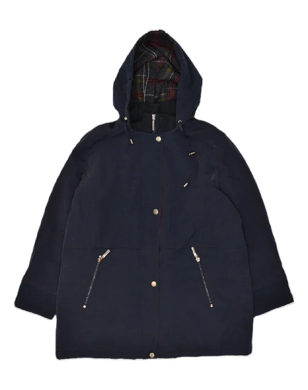 Women's Floral Print Outfit NAUTICA Womens Hooded Overcoat UK 18 XL Navy Blue Polyester Women's Floral Print Outfit NAUTICA Womens Hooded Overcoat UK 18 XL Navy Blue Polyester
