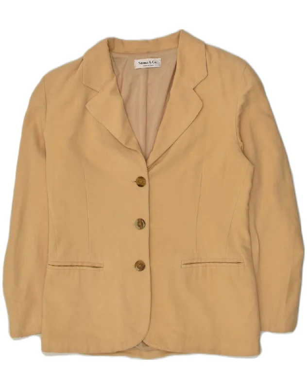 Women's Clothes Online Shopping VINTAGE Womens 3 Button Blazer Jacket IT 44 Medium Yellow Viscose