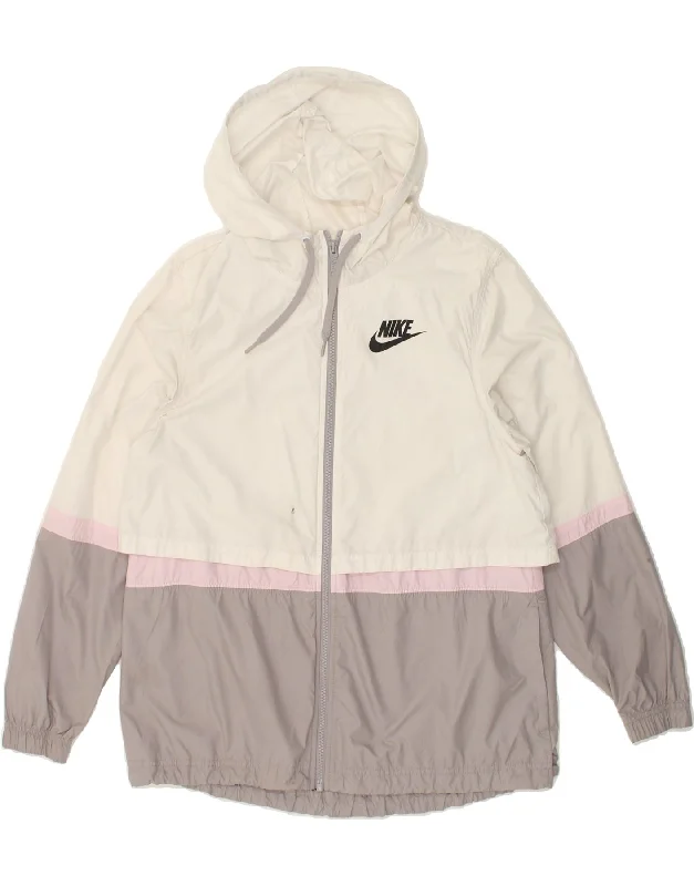 Trendy Women's Apparel NIKE Womens Hooded Rain Jacket UK 8 Small Grey Colourblock Polyester Trendy Women's Apparel NIKE Womens Hooded Rain Jacket UK 8 Small Grey Colourblock Polyester