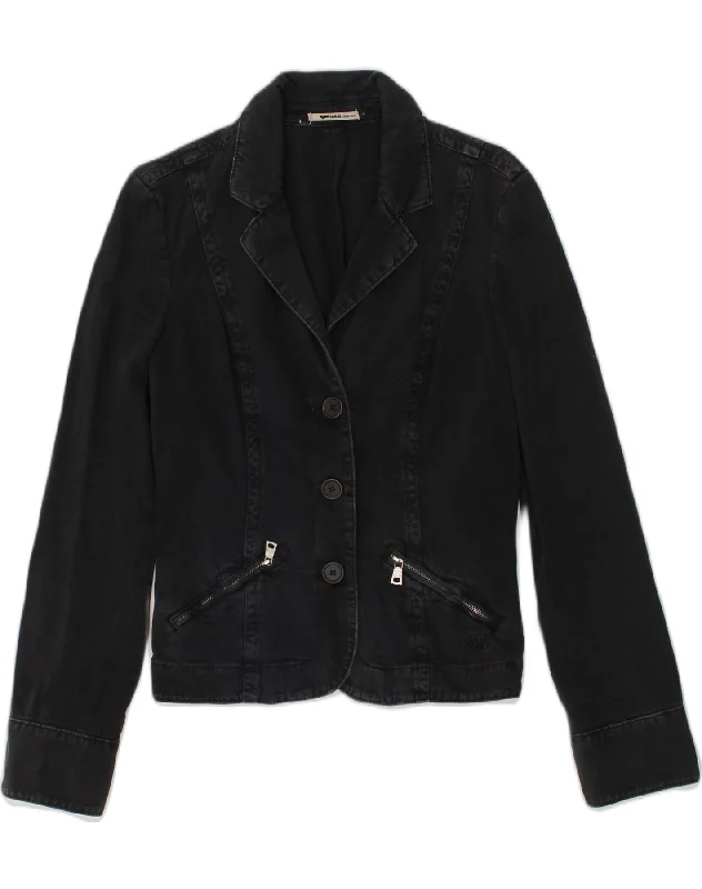 Women's Trendy Outfits GAS Womens 3 Button Denim Blazer Jacket UK 14 Large Black Cotton Women's Trendy Outfits GAS Womens 3 Button Denim Blazer Jacket UK 14 Large Black Cotton