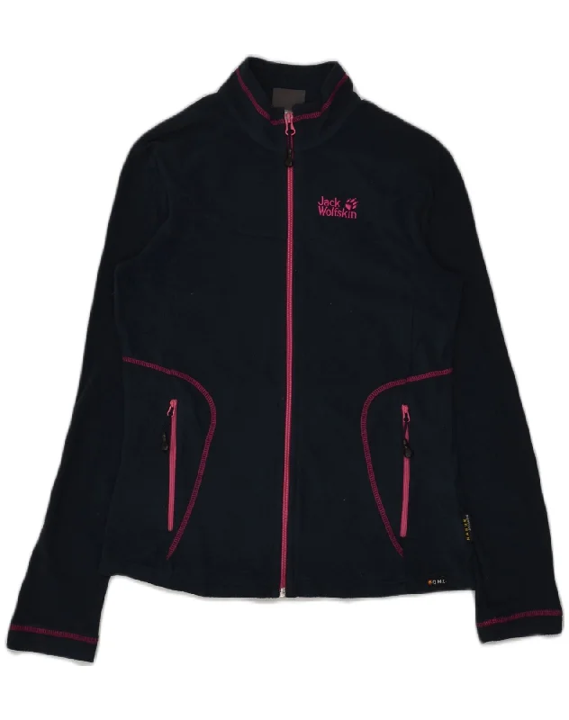 Women's Clothing Online Sale JACK WOLFSKIN Womens Fleece Jacket UK 10 Small Navy Blue Polyester