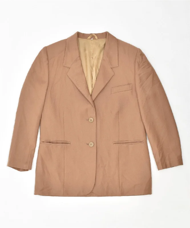 Luxury Women's Clothing VINTAGE Womens 2 Button Blazer Jacket UK 16 Large Beige Wool Luxury Women's Clothing VINTAGE Womens 2 Button Blazer Jacket UK 16 Large Beige Wool