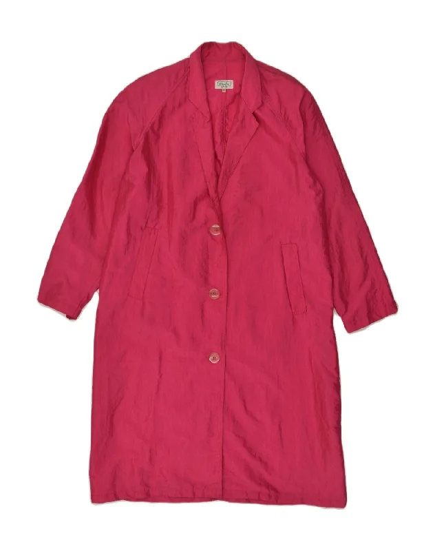Women's Vintage-Inspired Clothing BENETTON Womens Trench Coat EU 42 Large Pink Nylon Women's Vintage-Inspired Clothing BENETTON Womens Trench Coat EU 42 Large Pink Nylon