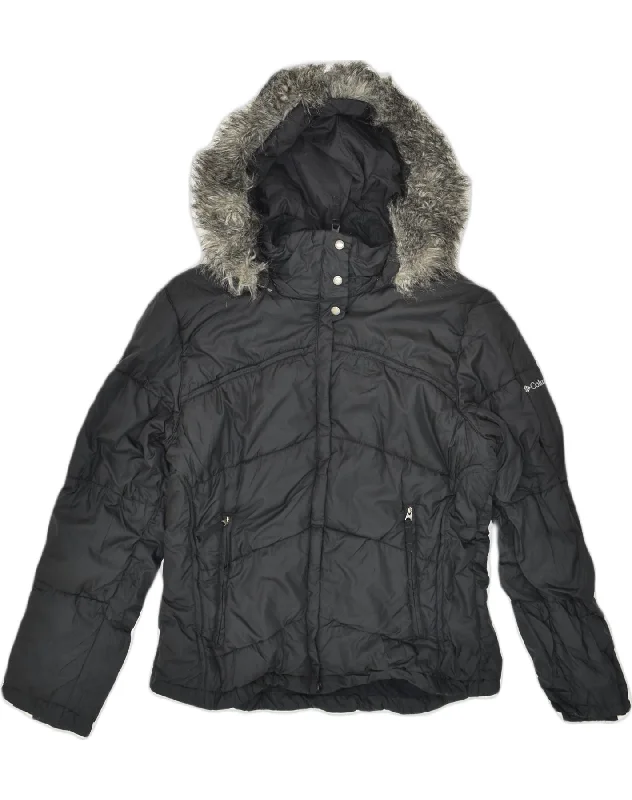 Fashion-Forward Women's Clothing COLUMBIA Womens Hooded Padded Jacket UK 14 Medium Black Polyester Fashion-Forward Women's Clothing COLUMBIA Womens Hooded Padded Jacket UK 14 Medium Black Polyester