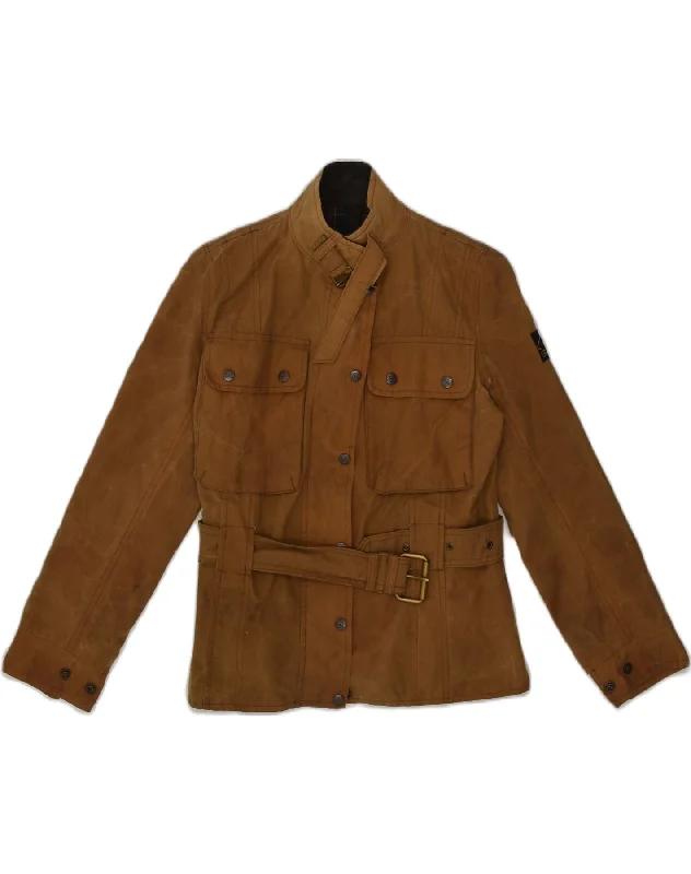 Women's Stylish Vacation Attire SCIPPIS Womens Utility Jacket UK 6 XS Brown Cotton