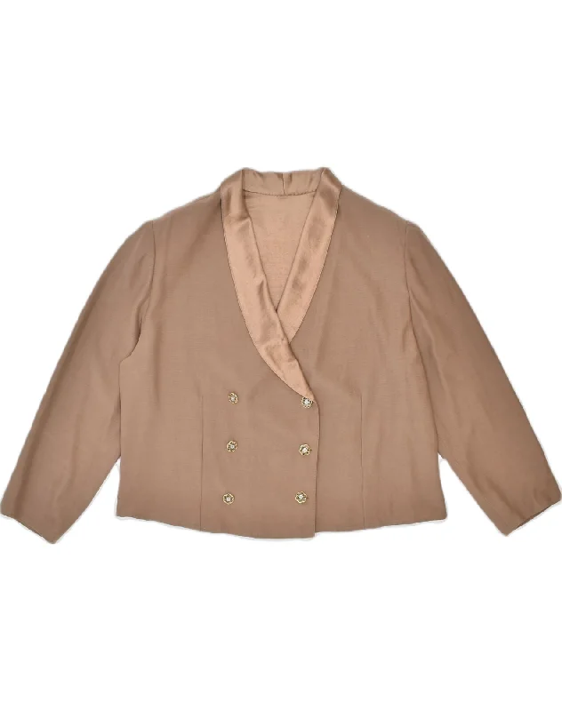 Women's Casual Wear Clothes VINTAGE Womens Double Breasted Blazer Jacket UK 16 Large Brown Acetate Women's Casual Wear Clothes VINTAGE Womens Double Breasted Blazer Jacket UK 16 Large Brown Acetate
