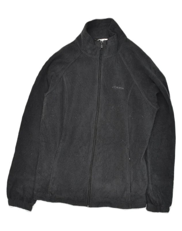 Women's Relaxed Clothes COLUMBIA Womens Fleece Jacket UK 16 Large Black Polyester