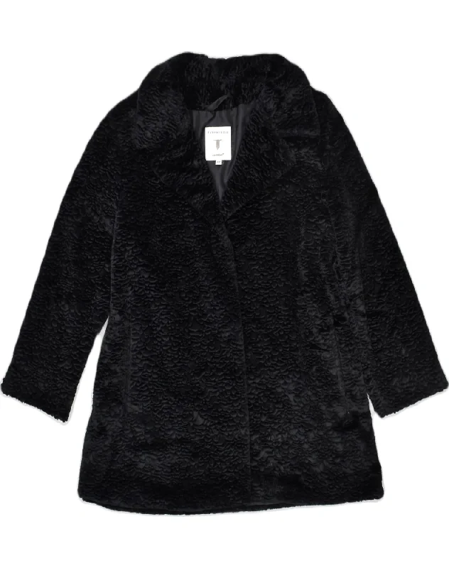 Casual Outfit For Women CONBIPEL Womens Faux Fur Overcoat IT 42 Medium Black Viscose Casual Outfit For Women CONBIPEL Womens Faux Fur Overcoat IT 42 Medium Black Viscose