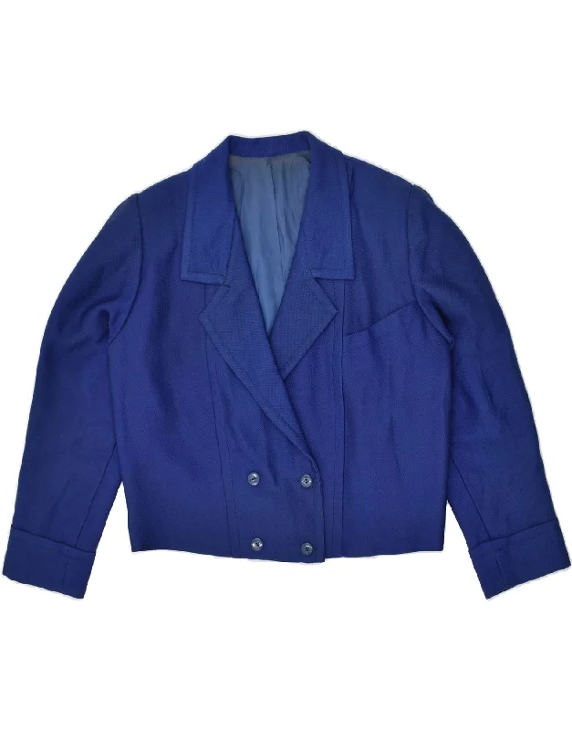 Online Boutiques VINTAGE Womens Double Breasted Blazer Jacket UK 14 Large Blue