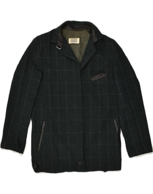 Women's Versatile Apparel LUCIANO SOPRANI Womens Overcoat IT 40 Small Black Herringbone Wool Women's Versatile Apparel LUCIANO SOPRANI Womens Overcoat IT 40 Small Black Herringbone Wool