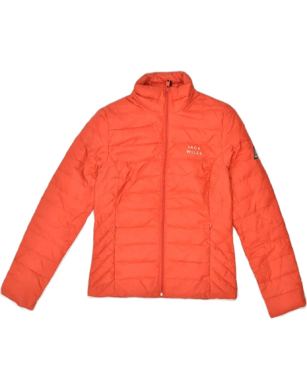 Luxury Women's Clothing JACK WILLS Womens Padded Jacket UK 8 Small Red Polyester