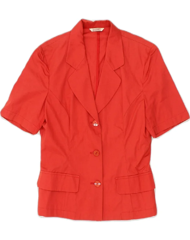 Women's Athletic Apparel STEFANEL Womens Short Sleeve 3 Button Blazer Jacket IT 40 Small Red Cotton Women's Athletic Apparel STEFANEL Womens Short Sleeve 3 Button Blazer Jacket IT 40 Small Red Cotton