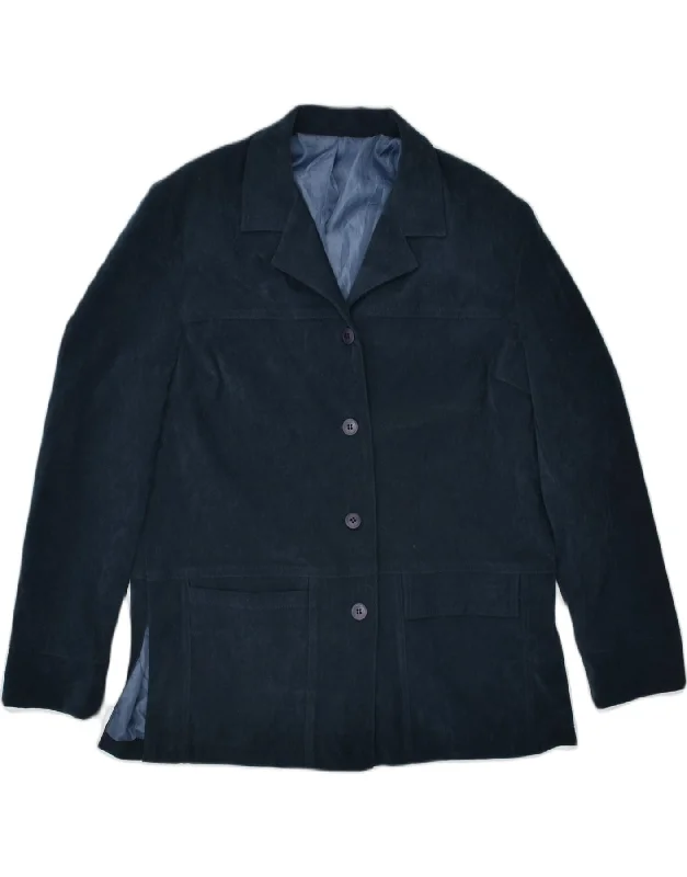 Timeless Women's Clothes VINTAGE Womens 4 Button Blazer Jacket IT 46 Large Blue Polyester Timeless Women's Clothes VINTAGE Womens 4 Button Blazer Jacket IT 46 Large Blue Polyester