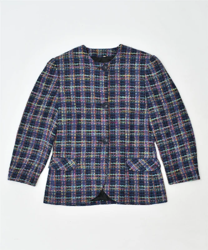 Women's Urban Clothing VINTAGE Womens 3 Button Blazer Jacket IT 42 Medium Purple Check
