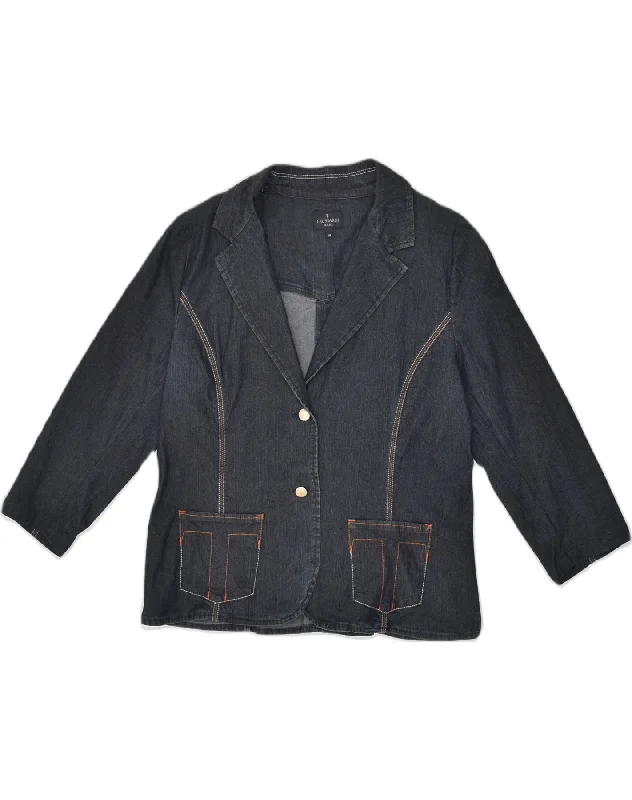 Woman Clothing TRUSSARDI Womens Denim 2 Button Blazer Jacket IT 48 XL Navy Blue Cotton Woman Clothing TRUSSARDI Womens Denim 2 Button Blazer Jacket IT 48 XL Navy Blue Cotton