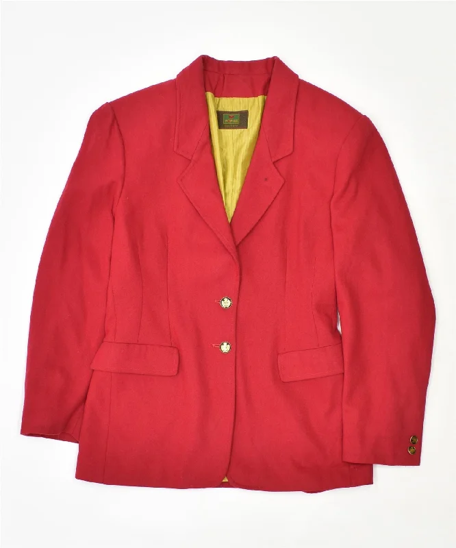 Women's Plus-Size Outfit POP 84 Womens 2 Button Blazer Jacket UK 14 Medium Red Wool