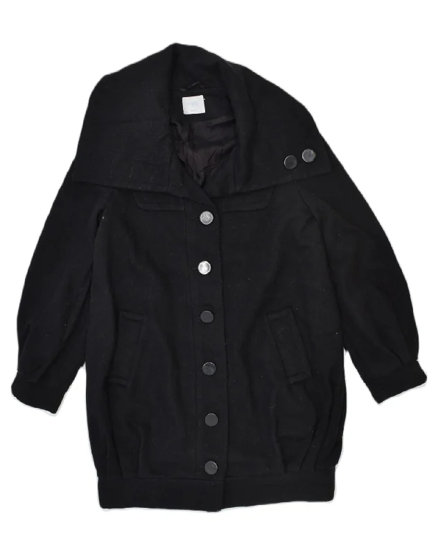 Clearance Sale OASIS Womens Overcoat UK 10 Small Black