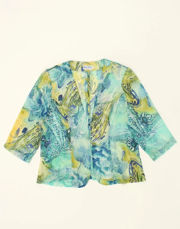 Clearance Sale NIVES MORA Womens 1 Button Blazer Jacket IT 46 Large Blue Floral Polyester Clearance Sale NIVES MORA Womens 1 Button Blazer Jacket IT 46 Large Blue Floral Polyester