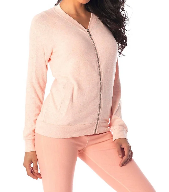 Women's Work Outfit Jamie Kashmira Bomber Jacket In Peach