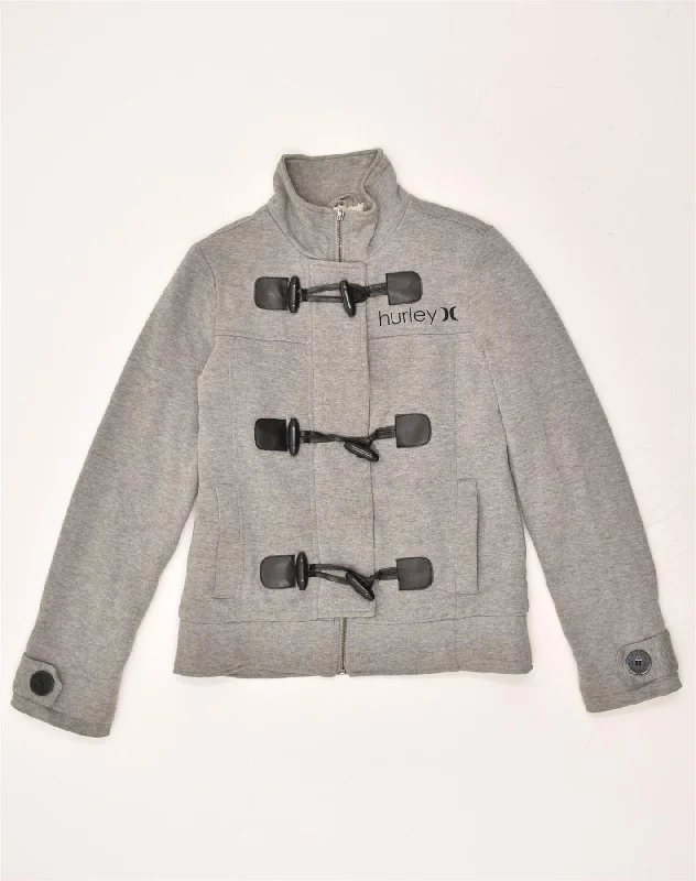 Women's Elegant Apparel HURLEY Womens Sherpa Duffle Jacket UK 10 Small Grey Cotton