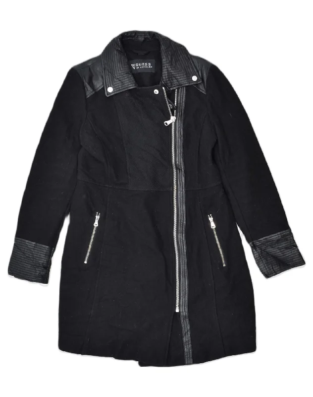 Online Impressions Boutique GUESS Womens Overcoat UK 10 Small Black Wool