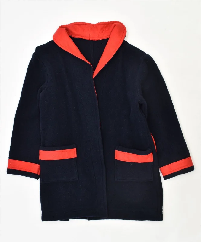 Women's Classic Attire VINTAGE Womens Overcoat UK 12 Medium Navy Blue