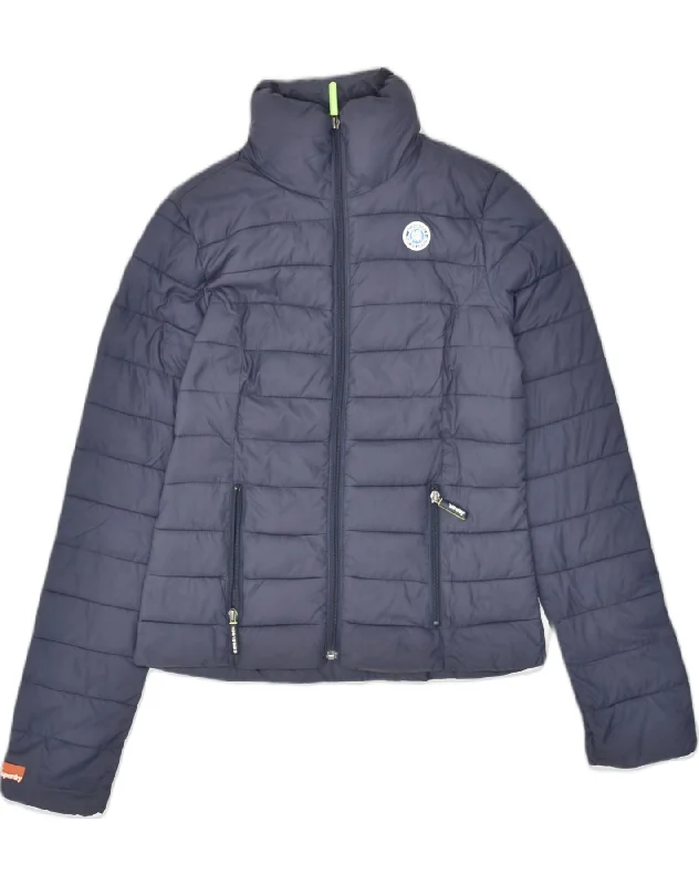 Chic Casual Wardrobe Essentials SUPERDRY Womens Padded Jacket UK 6 XS Navy Blue Polyester Chic Casual Wardrobe Essentials SUPERDRY Womens Padded Jacket UK 6 XS Navy Blue Polyester