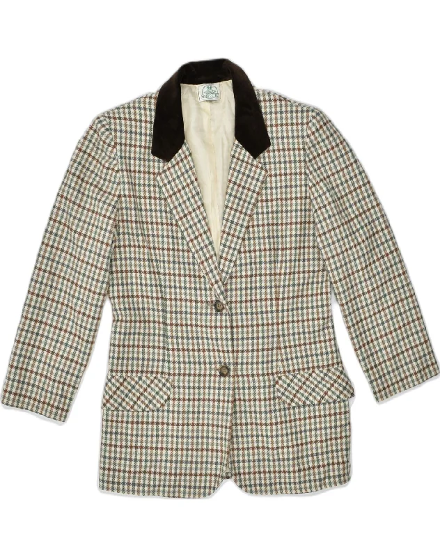Women's Casual and Dressy Outfits VINTAGE Womens 2 Button Blazer Jacket UK 14 Medium Beige Houndstooth Women's Casual and Dressy Outfits VINTAGE Womens 2 Button Blazer Jacket UK 14 Medium Beige Houndstooth