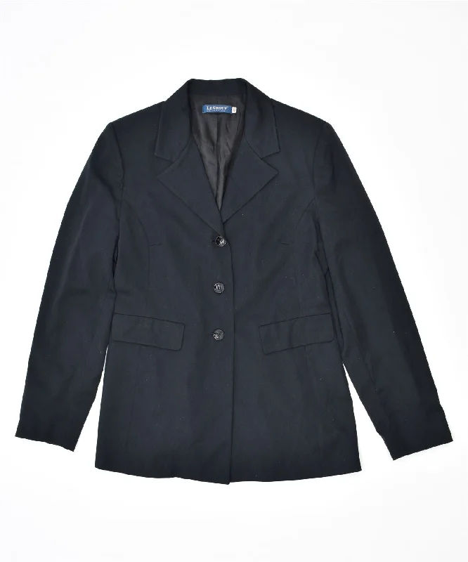 Women's Trendy Clothing LE GROUP Womens 3 Button Blazer Jacket IT 46 Large Black Polyester Vintage Women's Trendy Clothing LE GROUP Womens 3 Button Blazer Jacket IT 46 Large Black Polyester Vintage