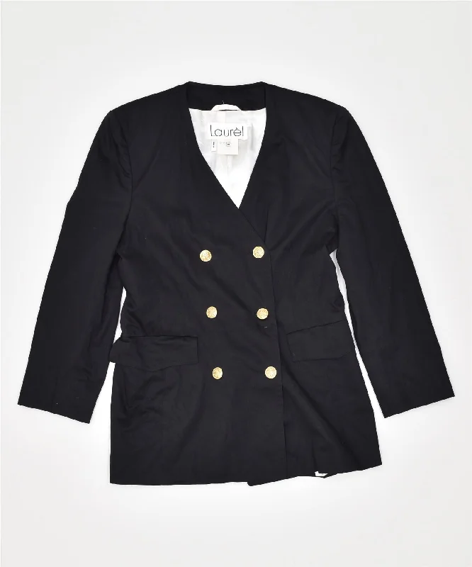 Women's Everyday Attire LAUREL Womens Double Breasted Blazer Jacket EU 38 Small Black Cotton Women's Everyday Attire LAUREL Womens Double Breasted Blazer Jacket EU 38 Small Black Cotton