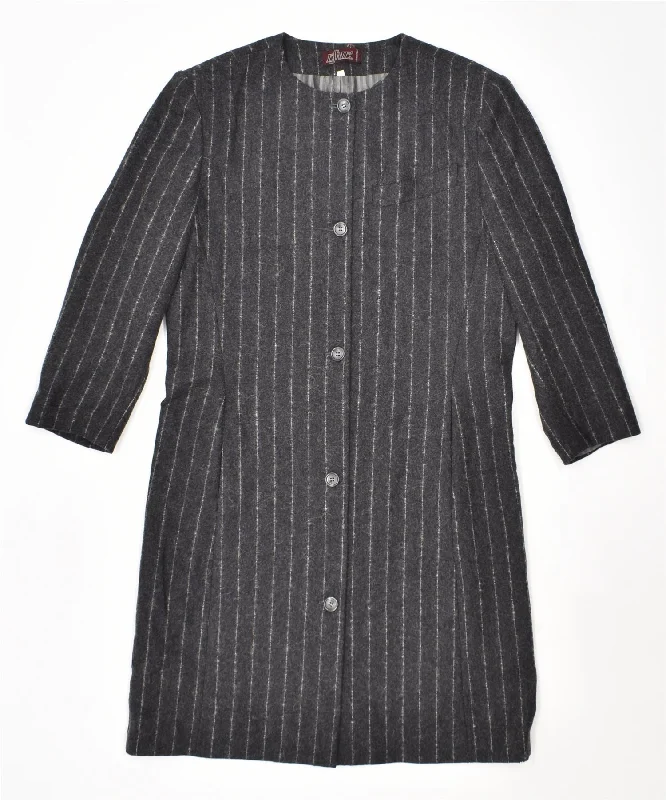 Flash Sale Clothing ESME Womens 5 Button Blazer Jacket IT 44 Medium Grey Pinstripe