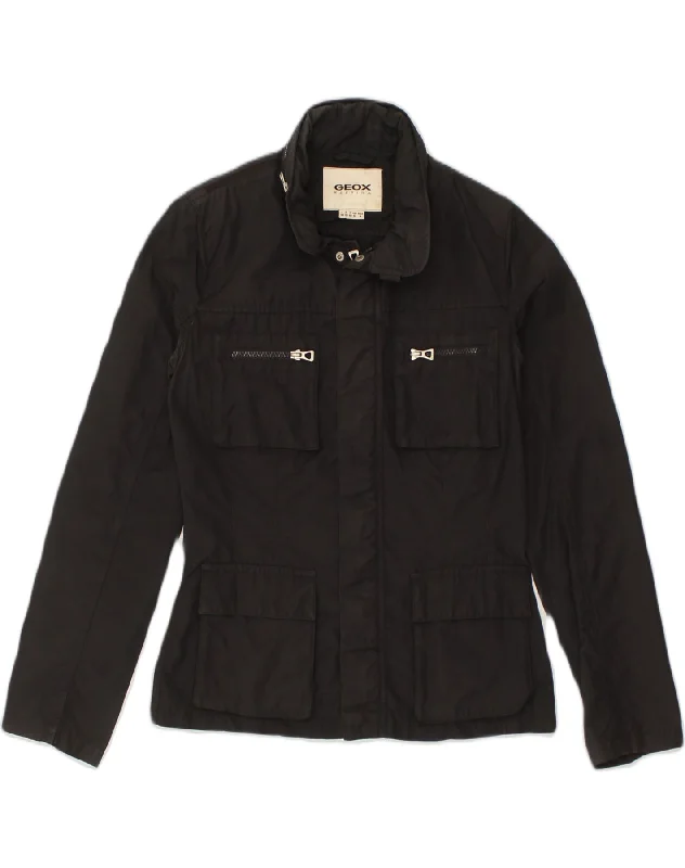 Discount Store GEOX Womens Utility Jacket UK 10 Small  Black Cotton