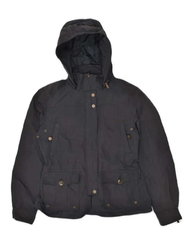 Women's Clothes For Work MASSIMO DUTTI Womens Hooded Windbreaker Jacket UK 14 Large Black Polyester Women's Clothes For Work MASSIMO DUTTI Womens Hooded Windbreaker Jacket UK 14 Large Black Polyester