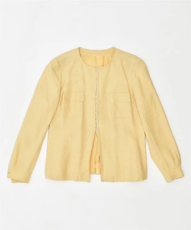 Women's Party Clothes VINTAGE Womens Zip Blazer Jacket UK 14 Large Yellow