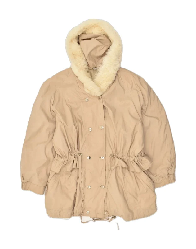 Women's Fashion Clothing VINTAGE Womens Hooded Windbreaker Jacket UK 18 XL Beige Polyester Women's Fashion Clothing VINTAGE Womens Hooded Windbreaker Jacket UK 18 XL Beige Polyester