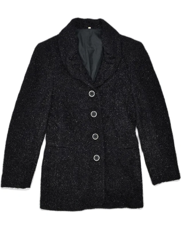 Elegant Women's Clothing VINTAGE Womens 4 Button Blazer Jacket IT 44 Medium Black Wool Elegant Women's Clothing VINTAGE Womens 4 Button Blazer Jacket IT 44 Medium Black Wool