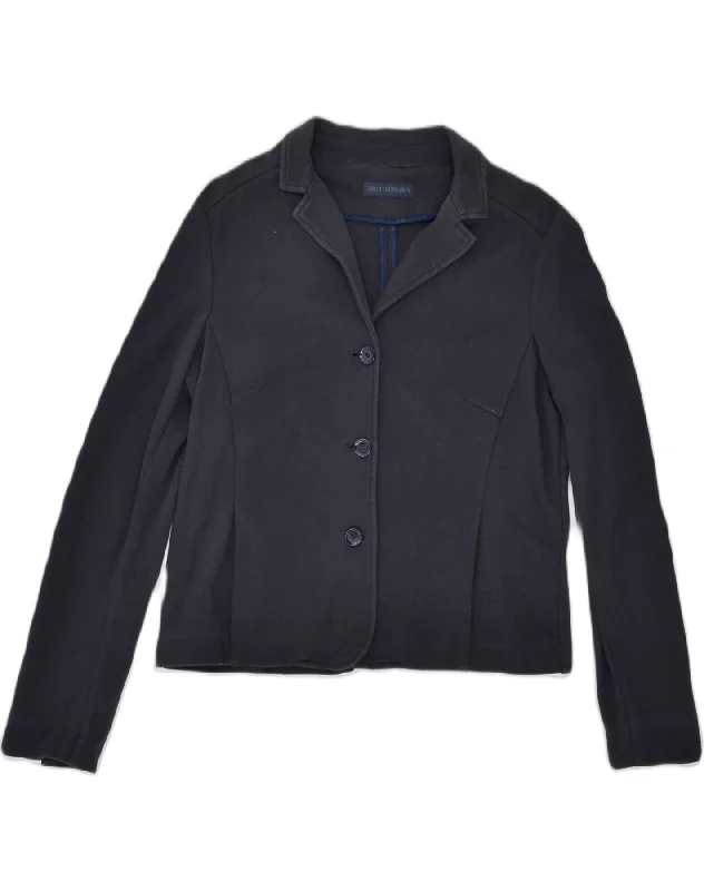 Women's Relaxed Outfit TRUSSARDI Womens 3 Button Blazer Jacket IT 48 XL Black Cotton