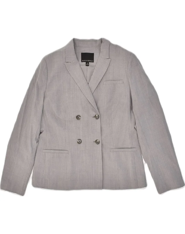 Plus-Size Women's Clothing BANANA REPUBLIC Womens Double Breasted Blazer Jacket US 6 Medium Grey Wool Plus-Size Women's Clothing BANANA REPUBLIC Womens Double Breasted Blazer Jacket US 6 Medium Grey Wool